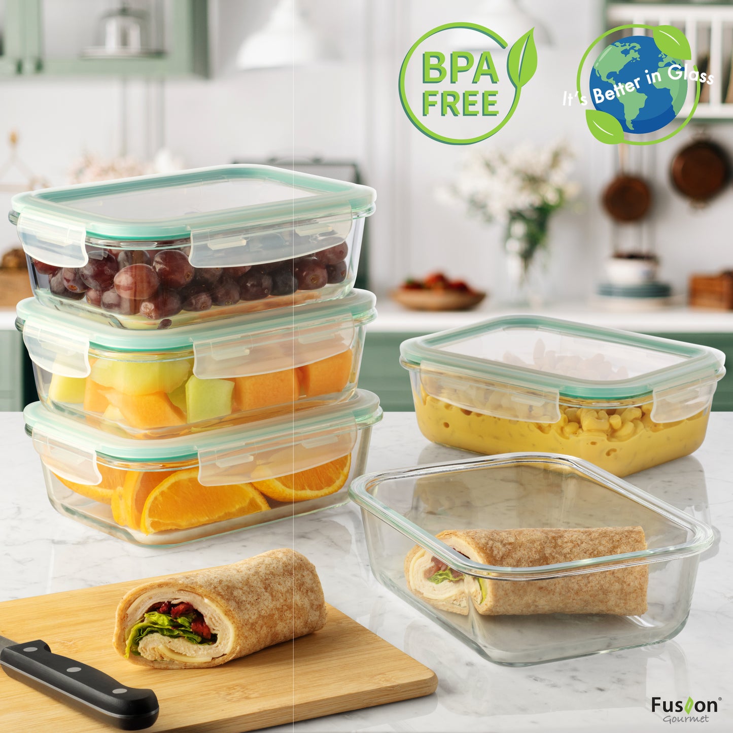 Fusion Gourmet Glass Food Storage Containers