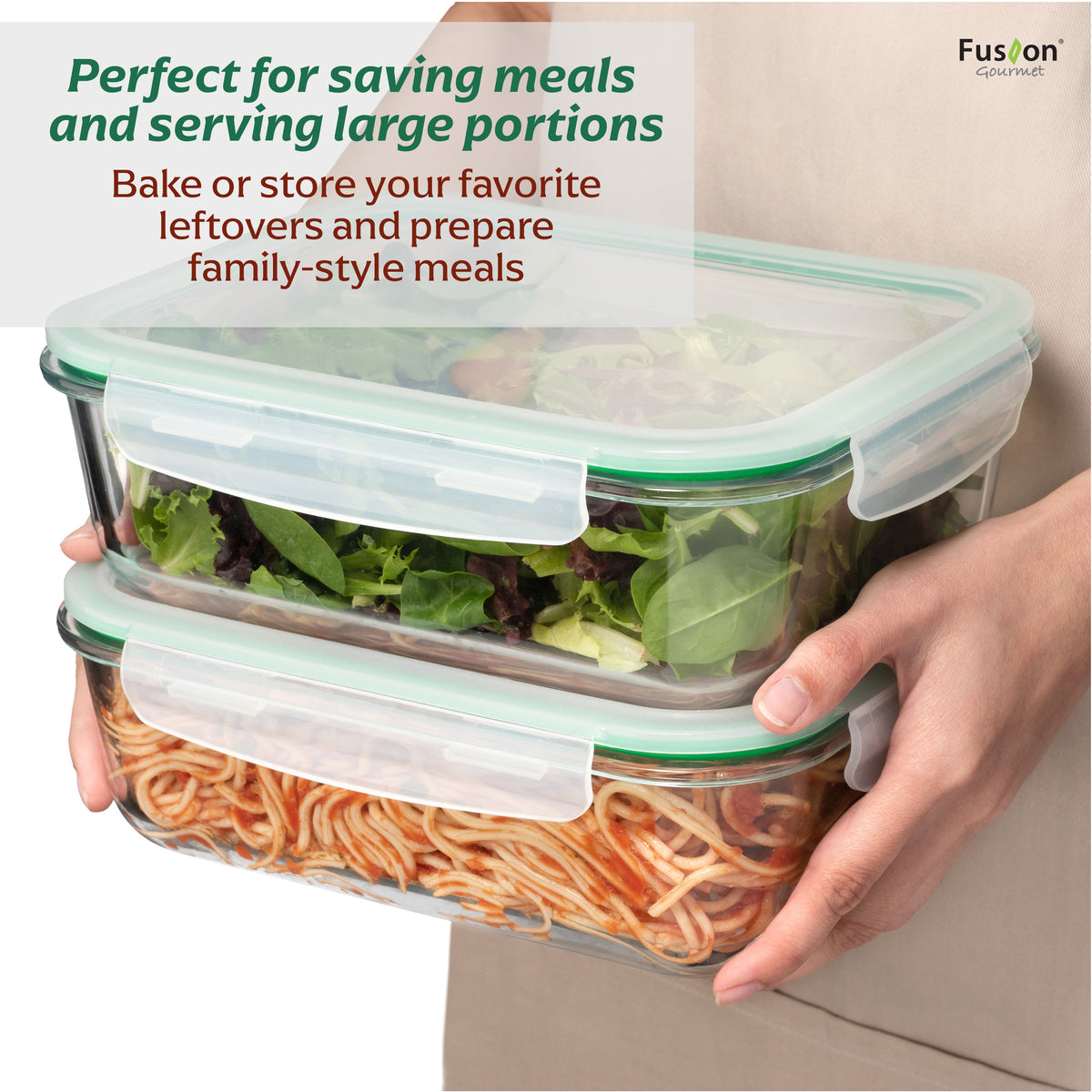 Potluck Set - 5 pack Rectangular Glass Food Storage Containers – Fusion ...