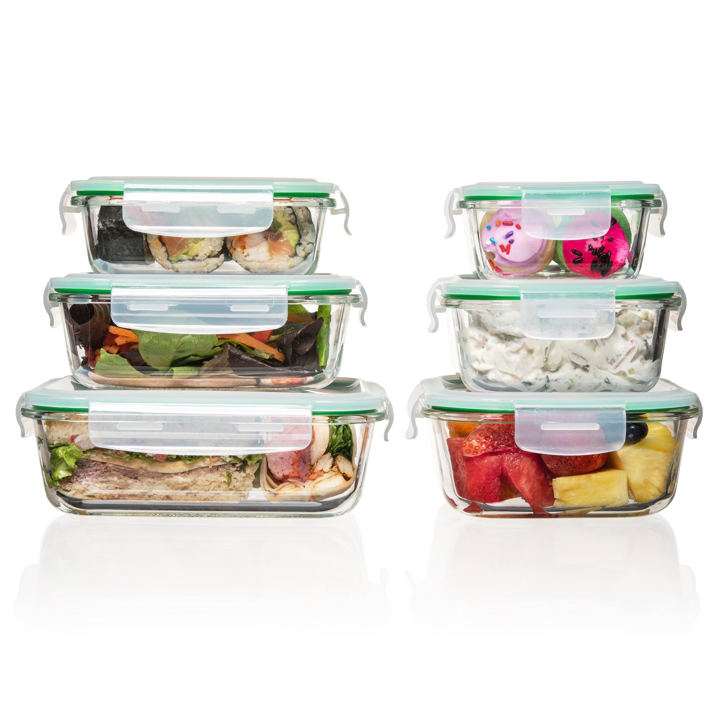 Fusion Gourmet Round Glass Food Storage Containers 6 pack - Microwave Safe,  Leak-proof, Dishwasher Safe, Oven Safe for Meal Prep & Leftovers (3 Large