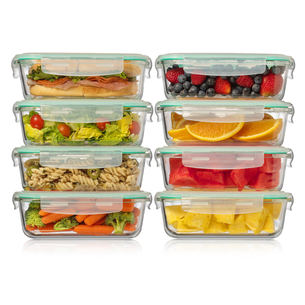 Glass Meal Prep Containers (4 Pack, 35 Oz) - Food Storage